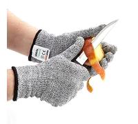 IDEAL Pro Cut-resistant Level 5 Food Grade Gloves for Men and Women, Grey, Medium, 3 Pairs