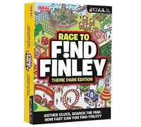 IDEAL | Race to Find Finley Theme Park Edition Age 7+: Gather clues, search the map. How fast will your team find Finley? | Family Games | 2+ Players | Ages 7+