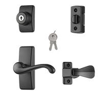 Ideal Security HK01-I-MB GL Lever Storm and Screen Doors Handle Set, 4-Piece, Matte Black