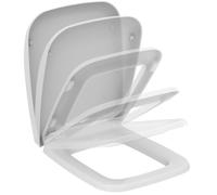 Ideal Standard 21 Ventuno Toilet seat Wrapover, Square - White (Alpine) | Toilet seat with soft-close mechanism and robust stainless steel hinges, T663801