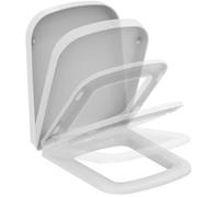 Ideal Standard 8075809 Simplyu Mia Toilet Seat Plastic with Lid Stainless Steel Hinge White, Wrapover|Quadratisch|Soft Close