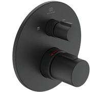 Thermostatic Bath Shower Mixer Tap Ideal Standard Ceratherm T100 flush-mounted, 2 outlets 163mm Silk Black