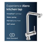 Ideal Standard Alero Kitchen Tap With Hand Spray - Chrome (122 X 264 X 361 mm)