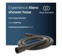 Ideal Standard Alero Shower Hose, Universal G-1/2 Connection - Black (1250 mm)