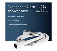 Ideal Standard Alero Shower Hose, Universal G-1/2 Connection - Chrome (1750 mm)