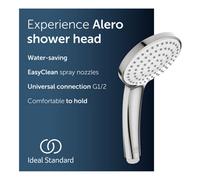 Ideal Standard Alero Single-Function Hand Shower, Water-Saving - Chrome