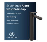 Ideal Standard Alero Washbasin Tap, With Waste - Black (48 X 175,5 X 294 mm)