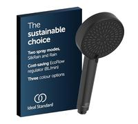 Ideal Standard - Alu+, Aluminium Hand Shower for Shower with Two Functions, Diameter 10 cm, Black Silk