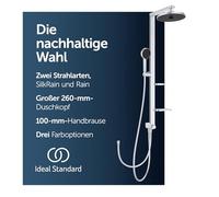 Ideal Standard - Alu+ Aluminium Shower Column with Diverter, Shower Frame with Freestanding Shelves, Set with Hand Shower and Two-Function Shower Head and Hoses, Matt Silver