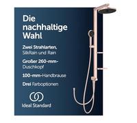 Ideal Standard - Alu+ Aluminium Shower Column with Diverter, Shower Frame with Freestanding Shelves, Set with Hand Shower and Two-Function Shower Head and Hoses, Rosé