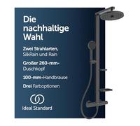 Ideal Standard - Alu+, Thermostatic Shower Column in Aluminum, Double Outlet External Thermostatic Mixer, Silk Black
