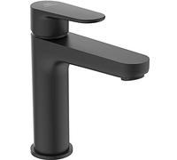 Ideal Standard BD131XG Cerafine O Washbasin Tap H120 with Push Open Valve, Bathroom Tap with Spout, Mixer Tap, Washbasin, Water Saving, Black (Silk Black)