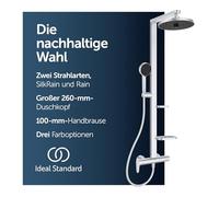Ideal Standard BD584SI Alu+ Shower System with Ceraflow Shower Fitting - Lead Free, Chrome & Nickel Free - Spa Rain Shower with 2 Function Hand and Rain Shower and 2 Shelves - Silver