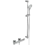 Ideal Standard Ceratherm T100 - Exposed thermostatic shower mixer with shower rail chrome