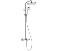 Ideal Standard Ceratherm T25 Exposed Bath & Shower System, Water-Saving Shower Head with Variable Spray Patterns, Scald Protection and Thermostat Function - Chrome (510.5x1117 mm)