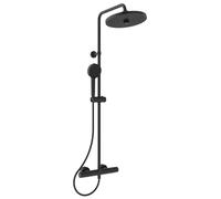 Ideal Standard Ceratherm T25+ Exposed Shower System, Water-Saving Shower Head with Variable Spray Patterns, Scald Protection and Thermostat Function - Matt Black (315x531.5x1117 mm)