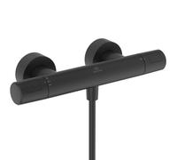 Ideal Standard Ceratherm T25 N Water and Energy Saving External Shower Mixer with Anti-Scald Protection (CoolBody) and Thermostat Function - Matt Black (315x102x70mm)