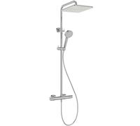 Ideal Standard Ceratherm T25N Shower Column Water-Saving Shower Head with Variable Spout, Square Showerhead, Anti-Scald Protection, Thermostat Function and Adjustable Height - Chrome