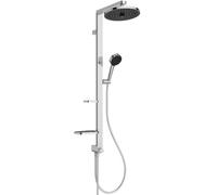 Ideal Standard Ceratwist Alu+ Exposed Shower System, Made from 100% Recycled Aluminum, Water-Saving showerhead with Adjustable Spray Modes - Chrome (338x501x1104 mm)