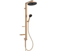 Ideal Standard Ceratwist Alu+ Exposed Shower System, Made from 100% Recycled Aluminum, Water-Saving showerhead with Adjustable Spray Modes - Bronze (338x501x1104 mm)