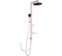 Ideal Standard Ceratwist Alu+ Exposed Shower System, Made from 100% Recycled Aluminum, Water-Saving showerhead with Adjustable Spray Modes - Rosé (338x501x1104 mm)