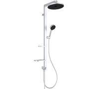 Ideal Standard Ceratwist Alu+ Shower System, Silver, Variable Spray Modes | Head shower Ø 26 cm & hand shower Ø 10 cm, Rain & SilkRain, MaxFlow 8/12 l/min, soft EasyClean nozzles against limescale
