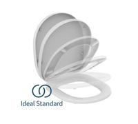 Ideal Standard - Concept Toilet seat and Cover, Wrapover Design, Round, Soft-Close seat with Quick-Release Function for Easy Cleaning, Scratch-Resistant duroplast, White Glossy