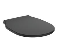 Ideal Standard Connect Air Toilet seat and Cover, Rounded Shape, with Soft-Close Mechanism and Quick-Release Function for Easy Cleaning, Scratch-Resistant duroplast - Matt Black (365x445x50 mm)