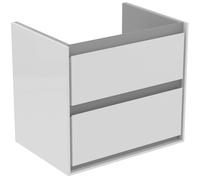 Ideal Standard Connect Air - Vanity Unit with 2 pull-out compartments 580x517x409mm white glossy/matt light grey/white gloss