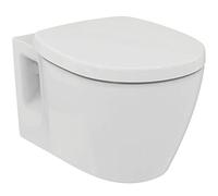 Ideal Standard Connect Wall-Hung Toilet Set, Wall-Mounted WC with CL1 Full Flush 4.5-6 l/min, Horizontal Outlet, Powerful Flush, incl. Seat - White (360 x 540 x 340 mm)