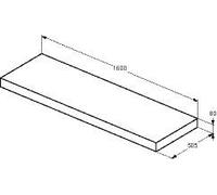 Ideal Standard Console Unit CONCA 1600x80x505mm Anthracite Matt