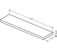 Ideal Standard Console Unit CONCA 2000x80x505mm Flamed Oak