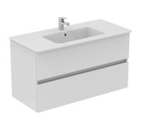 Ideal Standard Eurovit+ 1000cm wall mounted vanity basin unit with Cerabase single lever basin mixer tap, T531701, R0265WG, BD054AA, White
