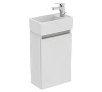 Ideal Standard Eurovit+ 35cm wall mounted right hand cloakroom basin unit with Cerabase single lever basin mixer tap, E211201, R0271WG, BD054AA, White