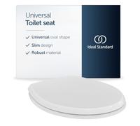 Ideal Standard Eurovit Universal Toilet seat for Standard WC, Oval - White | Universal toilet seat with robust stainless steel hinges, W302601