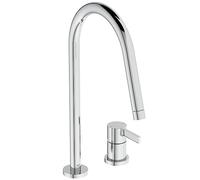 Ideal Standard - Gusto 2 Hole Kitchen tap, High spout with Round Design, with FirmaFlow Cartridge, 360° Swivel spout, Screw Connection from Below, smartshine Finish, Chrome