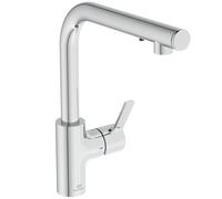 Ideal Standard - Gusto iMX Kitchen tap, High spout with Round L-Design, with Integrated soap Dispenser, 360° Swivel spout, Easy to Install with EasyFix+ Fixation, smartshine Finish, Chrome