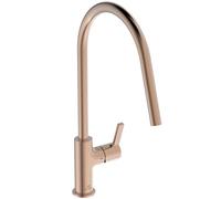 Ideal Standard - Gusto Kitchen tap, High spout with Round Design, with FirmaFlow Cartridge, 360° Swivel spout, Easy to Install with EasyFix+ Fixation, PVD Finish, Sunset Rose