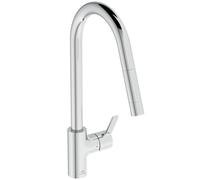 Ideal Standard - Taste, Single Lever Mixer for Kitchen Sink, Tubular high spout with Adjustable and Pull-Out Single Function, Chrome