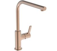 Ideal Standard - Gusto Kitchen tap, High spout with Round L-Design, with FirmaFlow Cartridge, 360° Swivel spout, Easy to Install with EasyFix+ Fixation, PVD Finish, Sunset Rose