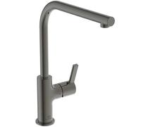 Ideal Standard - Gusto Kitchen tap, High spout with Round L-Design, with FirmaFlow Cartridge, 360° Swivel spout, Easy to Install with EasyFix+ Fixation, PVD Finish, Magnetic Grey