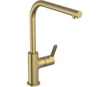Ideal Standard - Gusto Kitchen tap, High spout with Round L-Design, with FirmaFlow Cartridge, 360° Swivel spout, Easy to Install with EasyFix+ Fixation, PVD Finish, Brushed Gold