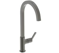Ideal Standard - Gusto Kitchen tap, High spout with Square Design, with FirmaFlow Cartridge, 360° Swivel spout, Easy to Install with EasyFix+ Fixation, PVD Finish, Magnetic Grey