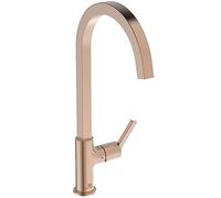 Ideal Standard - Gusto Kitchen tap, High spout with Square Design, with FirmaFlow Cartridge, 360° Swivel spout, Easy to Install with EasyFix+ Fixation, PVD Finish, Sunset Rose