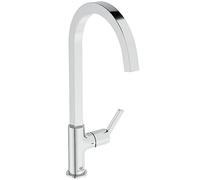 Ideal Standard - Gusto Kitchen tap, High spout with Square Design, with FirmaFlow Cartridge, 360° Swivel spout, Easy to Install with EasyFix+ Fixation, smartshine Finish, Chrome
