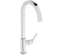 Ideal Standard - Gusto Kitchen tap, High spout with Square Design, with FirmaFlow Cartridge, Low Pressure, 360° Swivel spout, Easy to Install with EasyFix+ Fixation, smartshine Finish, Chrome
