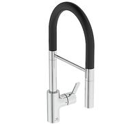 Ideal Standard - Gusto Kitchen tap, Semi-Professional, with Pull-Out Spray and Dual Spray Modes, 360° Swivel spout, 6,1 l/min, Easy to Install with EasyFix+ Fixation, smartshine Finish, Chrome