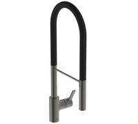 Ideal Standard - Gusto Kitchen tap, Semi-Professional, with Pull-Out Spray and Dual Spray Modes, 360° Swivel spout, 6,3 l/min, Easy to Install with EasyFix+ Fixation, PVD Finish, Magnetic Grey