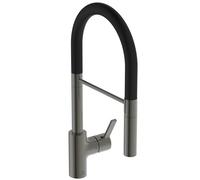 Ideal Standard - Gusto Kitchen tap, Semi-Professional, with Pull-Out Spray and Dual Spray Modes, 360° Swivel spout, 6,1 l/min, Easy to Install with EasyFix+ Fixation, PVD Finish, Magnetic Grey