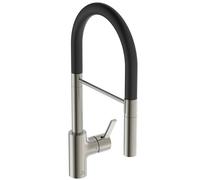 Ideal Standard - Gusto Kitchen tap, Semi-Professional, with Pull-Out Spray and Dual Spray Modes, 360° Swivel spout, 6,1 l/min, Easy to Install with EasyFix+ Fixation, PVD Finish, Silver Storm